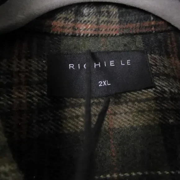Richie Le Flannel Shacket Men SZ 2XL Wool Blend Heavyweight Utility Workwear NWT